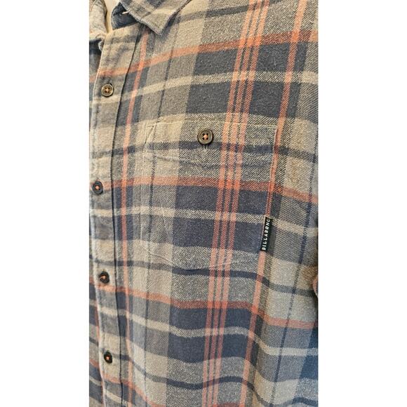 NWT Billabong sz L ( slim fit) plaid flannel lumberjack light y2k 90s blue NEW - Picture 2 of 7